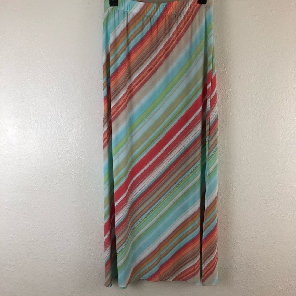 Chico’s colored Stripe Stretch Maxi Skirt size S